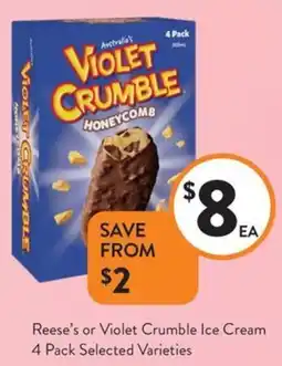 Foodworks Reese's or violet crumble ice cream offer