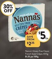 Foodworks Nanna's gluten free classic french style crêpes offer