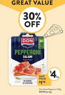 Foodworks Don sliced pepperoni offer