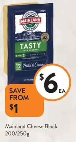 Foodworks Mainland cheese block offer
