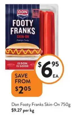 Foodworks Don footy franks skin-on offer