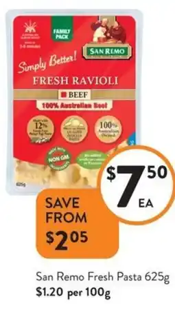 Foodworks San remo fresh pasta offer