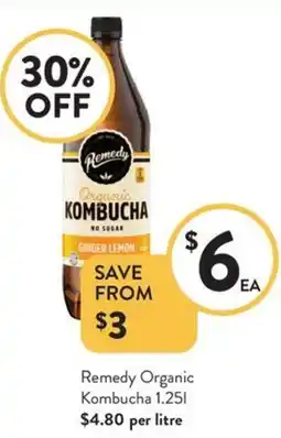 Foodworks Remedy organic kombucha offer