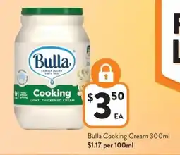 Foodworks Bulla cooking cream offer