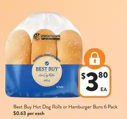 Foodworks Best buy hot dog rolls or hamburger buns offer