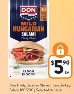 Foodworks Don thinly sliced or shaved ham, turkey, salami offer