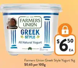 Foodworks Farmers Union Greek Style Yogurt offer