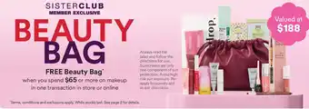 Priceline Sisterclub member exclusive beauty bag offer