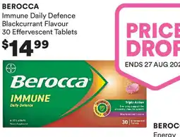 Priceline Berocca immune daily defence blackcurrant flavour 30 effervescent tablets offer