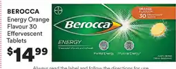 Priceline BEROCCA Energy Orange Flavour 30 Effervescent Tablets offer