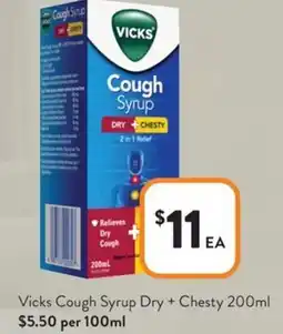 Foodworks Vicks Cough Syrup Dry + Chesty offer