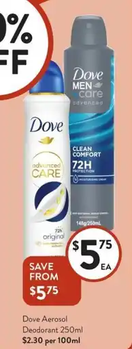 Foodworks Dove Aerosol Deodorant offer