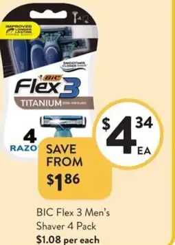 Foodworks BIC Flex 3 Men's Shaver 4 Pack offer