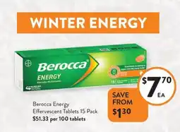 Foodworks Berocca Effervescent Tablets 15 Pack offer