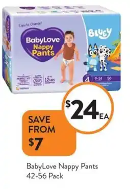 Foodworks BabyLove Nappy Pants 42-56 Pack offer