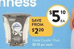 Foodworks Glade Candle 1 Pack offer