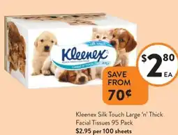 Foodworks Kleenex Silk Touch Large 'n' Thick Facial Tissues 95 Pack offer