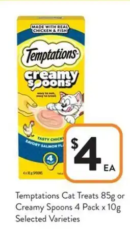 Foodworks Temptations Cat Treats or Creamy Spoons offer