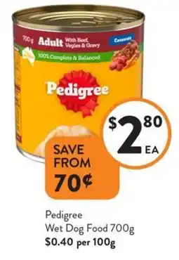 Foodworks Pedigree Wet Dog Food offer