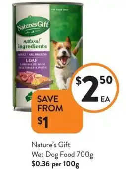 Foodworks Nature's Gift Wet Dog Food offer