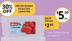 Foodworks Décor Tellfresh Oblong Container offer