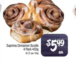Foodworks Suprima Cinnamon Scrolls 4 Pack offer