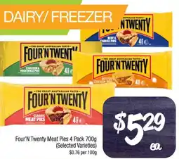 Foodworks Four'N Twenty Meat Pies 4 Pack offer