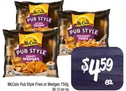 Foodworks McCain Pub Style Fries or Wedges offer