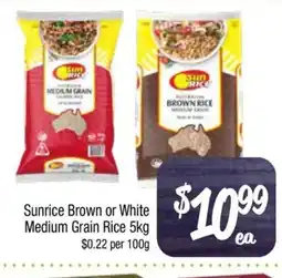 Foodworks Sunrice Brown or White Medium Grain Rice offer