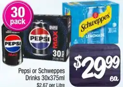 Foodworks Pepsi or Schweppes Drinks offer