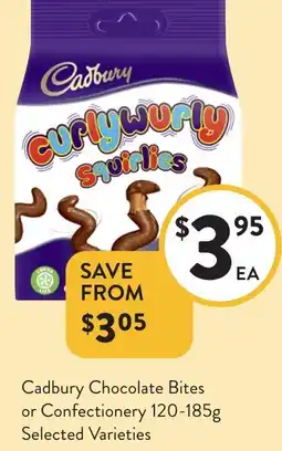 Foodworks Cadbury Chocolate Bites or Confectionery offer