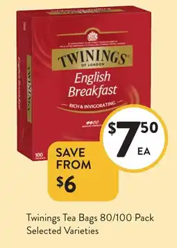Foodworks Twinings Tea Bags offer