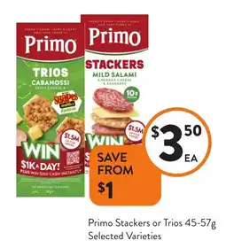 Foodworks Primo Stackers or Trios offer