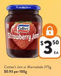 Foodworks Cottee's Jam or Marmalade offer