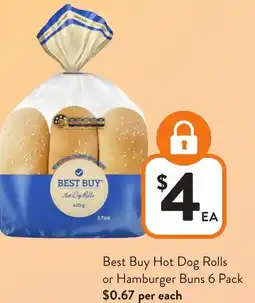 Foodworks Best Buy Hot Dog Rolls or Hamburger Buns offer