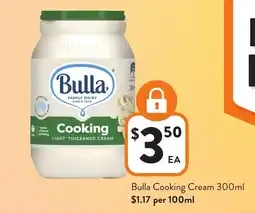 Foodworks Bulla Cooking Cream offer