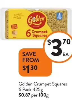 Foodworks Golden Crumpet Squares 6 Pack offer