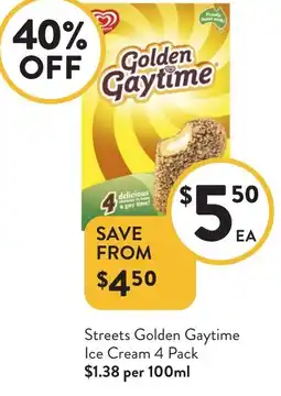 Foodworks Streets Golden Gaytime Ice Cream offer