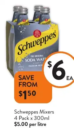 Foodworks Schweppes Mixers offer