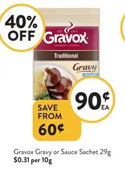 Foodworks Gravox Gravy or Sauce Sachet offer