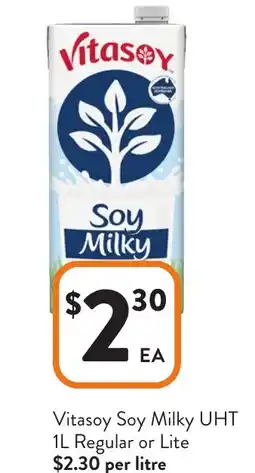 Foodworks Vitasoy Soy Milky UHT Regular or Lite offer