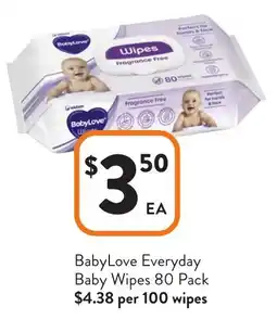 Foodworks BabyLove Everyday Baby Wipes offer