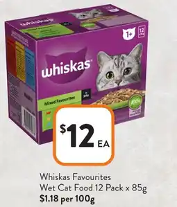 Foodworks Whiskas Favourites Wet Cat Food offer