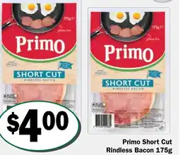 Friendly Grocer Primo Short Cut Rindless Bacon offer