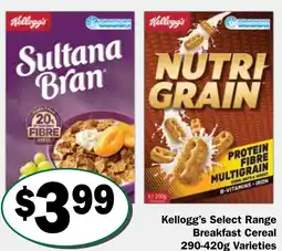 Friendly Grocer Kellogg's Select Range Breakfast Cereal Varieties offer