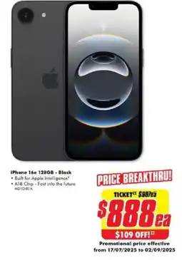 The Good Guys iPhone 16e 128GB - Black offer