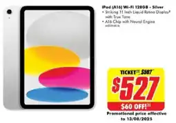 The Good Guys iPad (A16) Wi-Fi 128GB - Silver offer