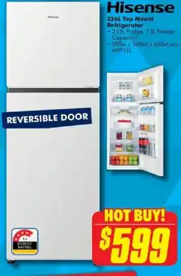 The Good Guys 326L Top Mount Refrigerator offer