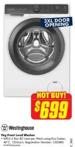 The Good Guys 9kg Front Load Washer offer