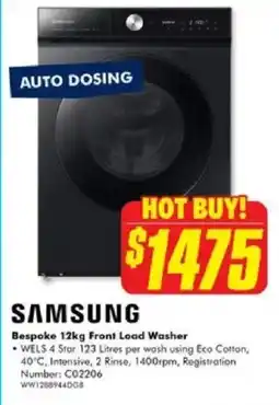 The Good Guys Samsung bespoke 12kg front load washer offer